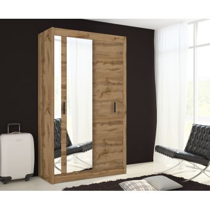 Guarda-roupa com espelho SABRINA 120x215 cm carvalho woltan
