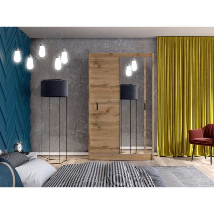 Guarda-roupa com espelho SABRINA 150x215 cm carvalho woltan