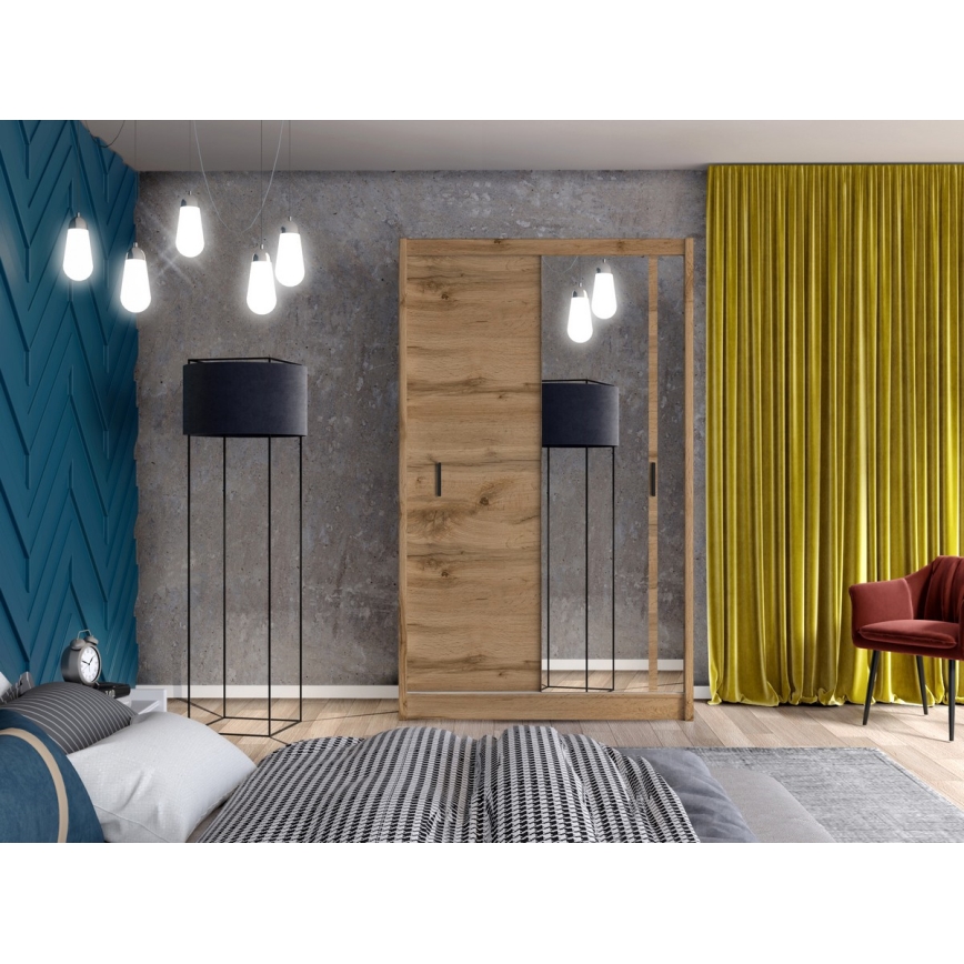 Guarda-roupa com espelho SABRINA 150x215 cm carvalho woltan