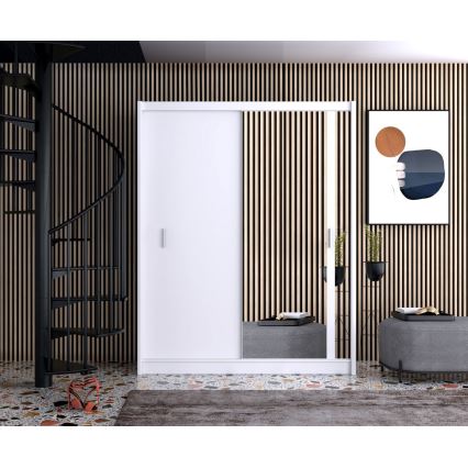 Guarda-roupa com espelho SABRINA 180x215 cm branco