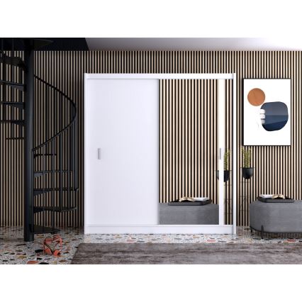 Guarda-roupa com espelho SABRINA 203x215 cm branco