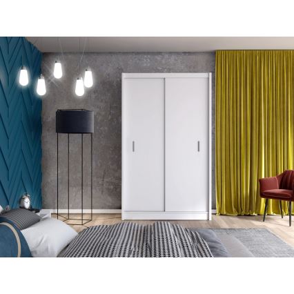 Guarda-roupa com portas deslizantes SAPHIRA 150x215 cm branco