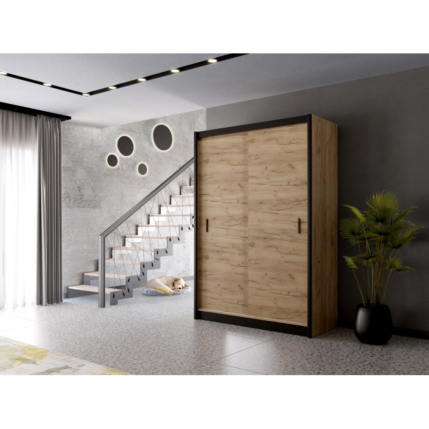 Roupeiro com portas deslizantes SAPHIRA 150x215 cm carvalho craft