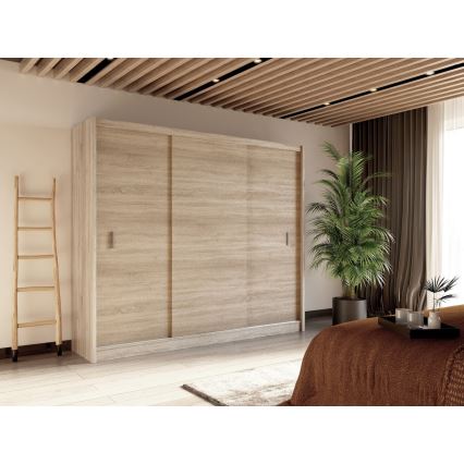 Guarda-roupa com portas deslizantes SAPHIRA 250x215 cm carvalho sonoma