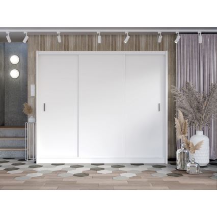 Guarda-roupa com portas deslizantes SAPHIRA 250x215 cm branco