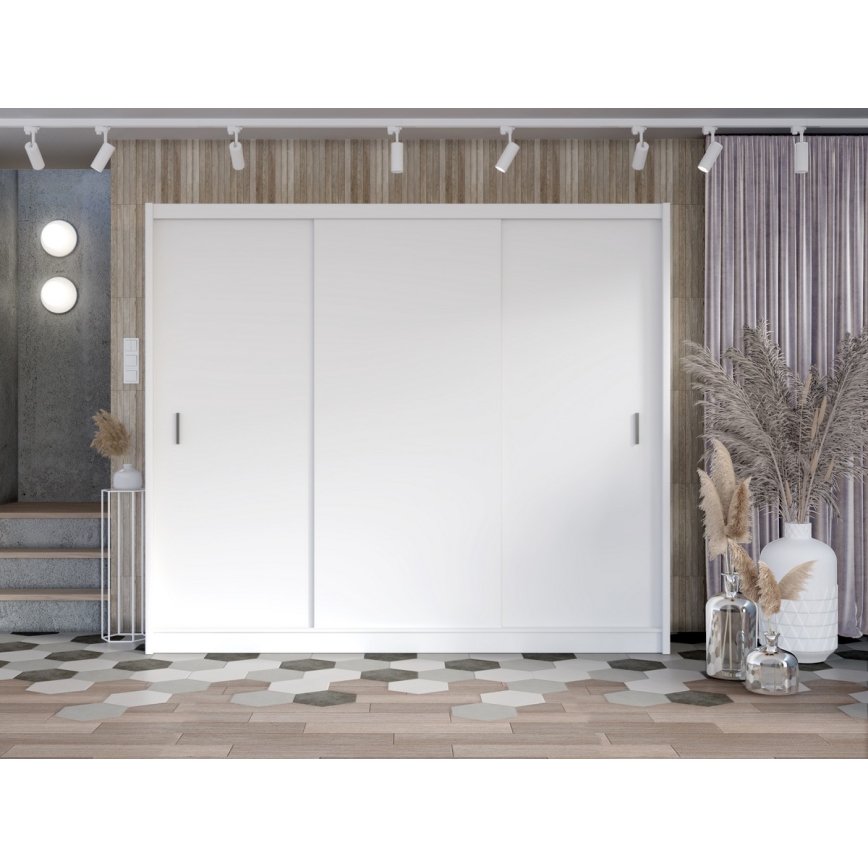 Guarda-roupa com portas deslizantes SAPHIRA 250x215 cm branco