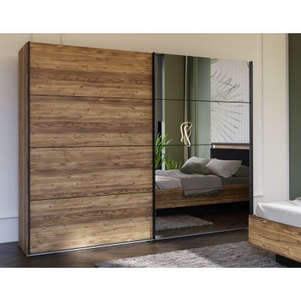 Guarda‑roupa com espelho OREN 270x210 cm carvalho artisan