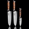 Gudaro - CONJUNTO 2x Faca Santoku de cozinha em aço damasco FENG 7,5