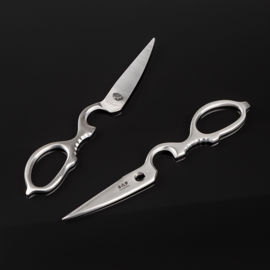 Gudaro - Conjunto de 5 facas de cozinha em aço damasco HIKARI + suporte para facas e tesoura para aves