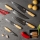 Gudaro - Conjunto de 5 facas de cozinha em aço Damasco HIKARI + suporte magnético