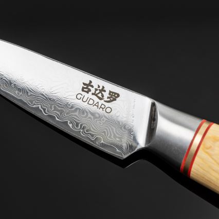 Gudaro - Conjunto de 5 facas de cozinha em aço Damasco HIKARI + suporte magnético