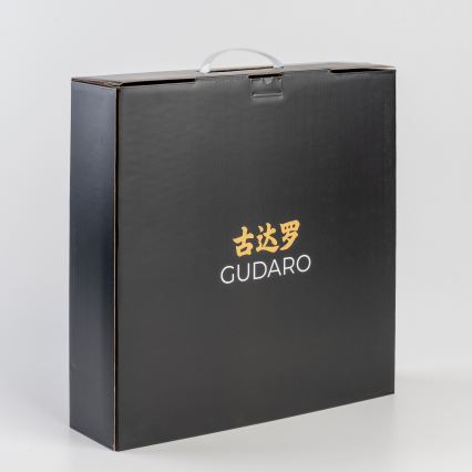 Gudaro - Conjunto de 5 facas de cozinha em aço damasco HIKARI + suporte magnético