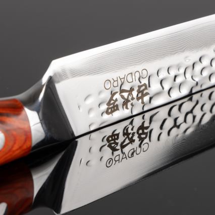 Gudaro - Conjunto de 5 facas de cozinha em aço Damasco MIYABI + suporte magnético