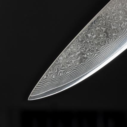 Gudaro - Conjunto de 5 facas de cozinha em aço damasco SHIRO + suporte magnético