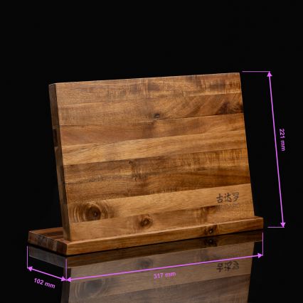 Gudaro - Conjunto de 5 facas de cozinha em aço damasco SHIRO + suporte magnético