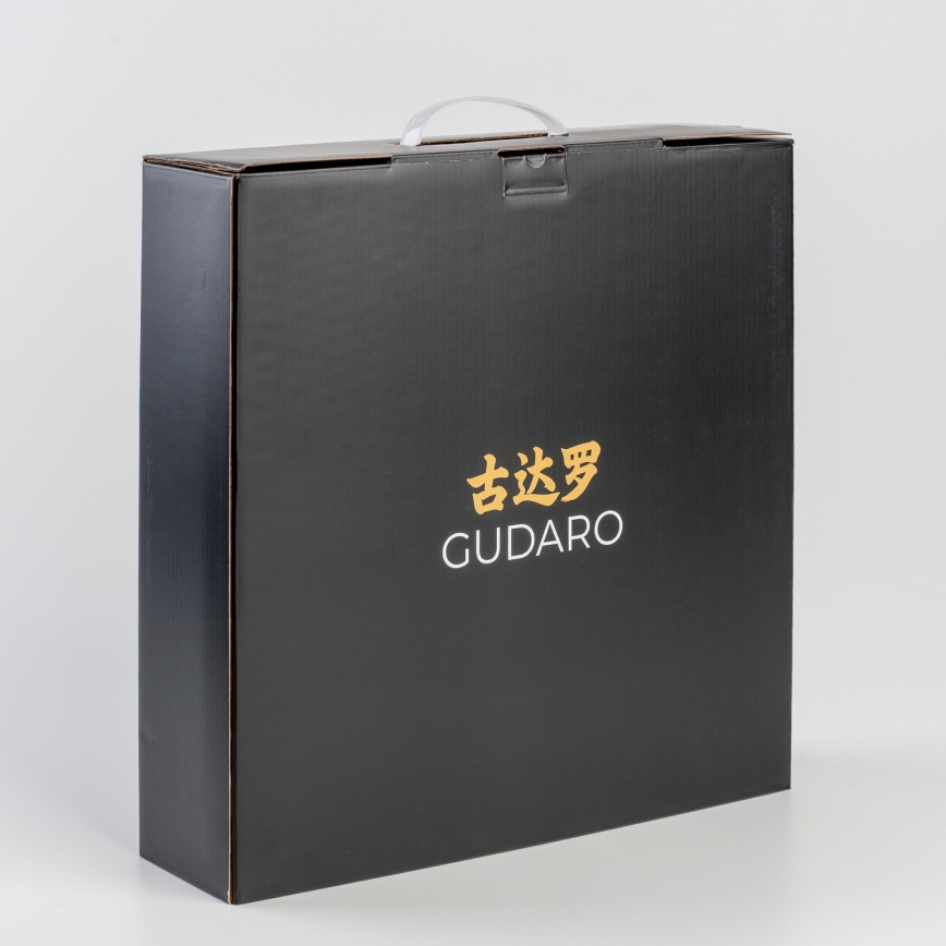 Gudaro - Conjunto de 5 facas de cozinha em aço damasco SHIRO + suporte magnético
