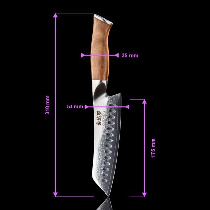 Gudaro - Conjunto de 5 facas de cozinha em aço Damasco TAKUMI + suporte magnético