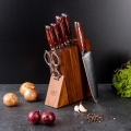 Gudaro - Conjunto de 7 facas de cozinha KENSHO com suporte em madeira de acácia
