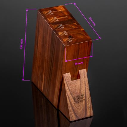 Gudaro - Conjunto de 7 facas de cozinha KENSHO com suporte em madeira de acácia