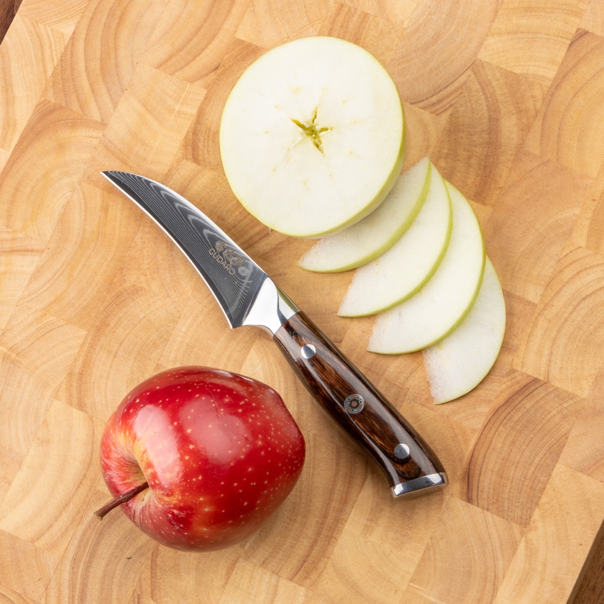 Gudaro - CONJUNTO 1x Faca de chef em damasco FENG 8, 67 camadas de aço, comprimento 20 cm + 1x faca santoku em damasco FENG 7,5, 67 camadas de aço, comprimento 18 cm + 1x GRÁTIS faca para frutas em damasco FENG 3,5, 67 camadas de aço, comprimento 