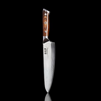 Gudaro - CONJUNTO 1x Faca de chef em damasco FENG 8, 67 camadas de aço, comprimento 20 cm + 1x faca santoku em damasco FENG 7,5, 67 camadas de aço, comprimento 18 cm + 1x GRÁTIS faca para frutas em damasco FENG 3,5, 67 camadas de aço, comprimento 