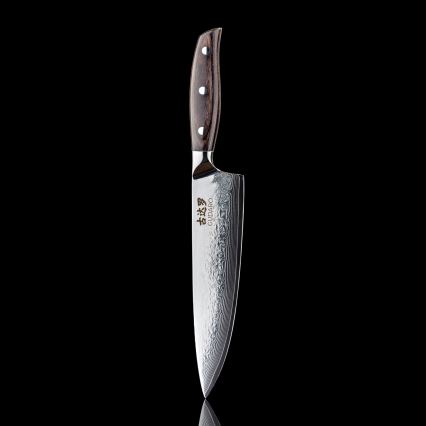 Gudaro - Faca de chef em aço Damasco SHIRO 8, 67 camadas de aço, comprimento 20 cm