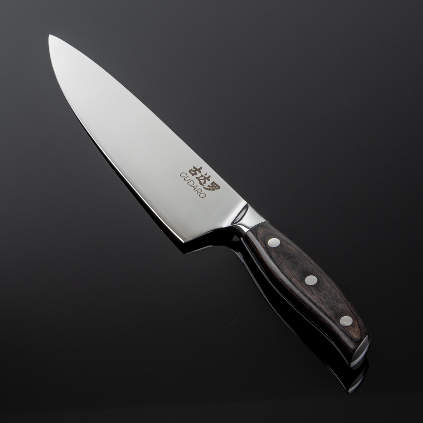 Gudaro - Faca de chef em aço Damasco SHIRO 8, 67 camadas de aço, comprimento 20 cm