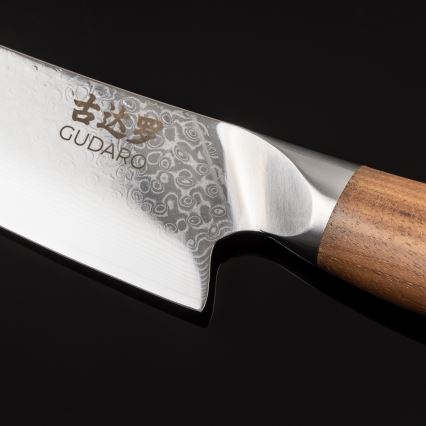 Gudaro - Faca de chef em aço Damasco TAKUMI 8, 67 camadas de aço, comprimento 20 cm, cabo em nogueira