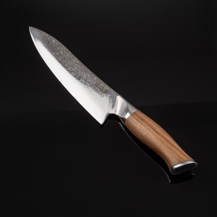 Gudaro - Faca de chef em aço Damasco TAKUMI 8, 67 camadas de aço, comprimento 20 cm, cabo em nogueira