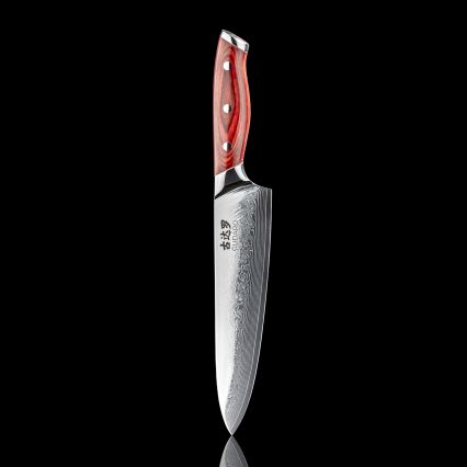 Gudaro - Faca de chef KENSHO em aço damasco 8, 67 camadas de aço, comprimento 20 cm