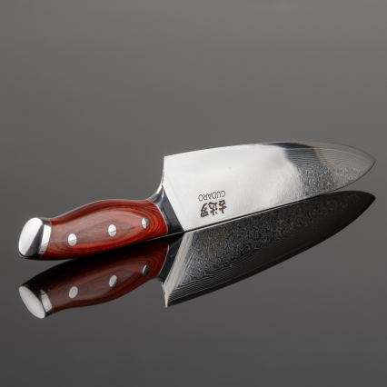 Gudaro - Faca de chef KENSHO em aço damasco 8, 67 camadas de aço, comprimento 20 cm