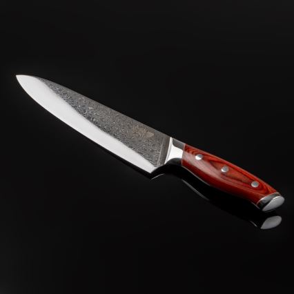 Gudaro - Faca de chef KENSHO em aço damasco 8, 67 camadas de aço, comprimento 20 cm
