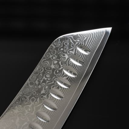 Gudaro - Faca de cozinha Santoku Damasco TAKUMI 7, 67 camadas de aço, comprimento 17,5 cm, nogueira
