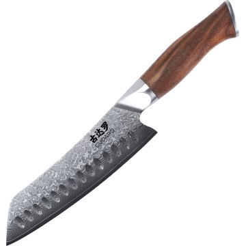 Gudaro - Faca de cozinha Santoku TAKUMI em aço damasco 7