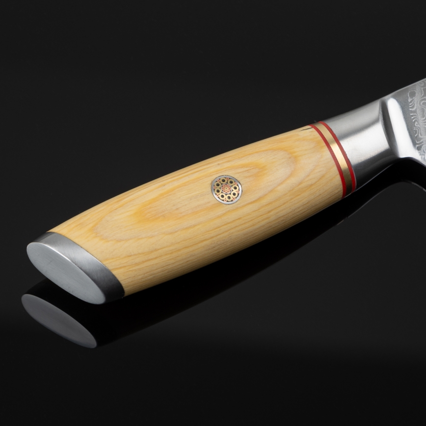 Gudaro - Faca de cozinha universal em aço damasco HIKARI 5, 67 camadas de aço, comprimento 12,5 cm
