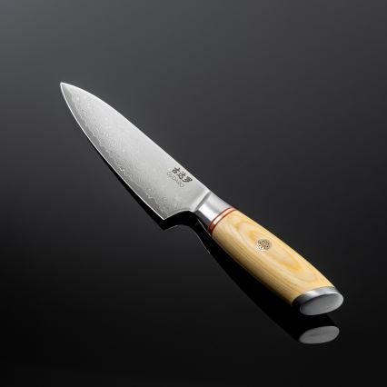 Gudaro - Faca de cozinha universal em aço damasco HIKARI 5, 67 camadas de aço, comprimento 12,5 cm
