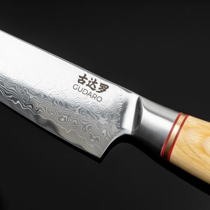 Gudaro - Faca de cozinha universal em aço damasco HIKARI 5, 67 camadas de aço, comprimento 12,5 cm