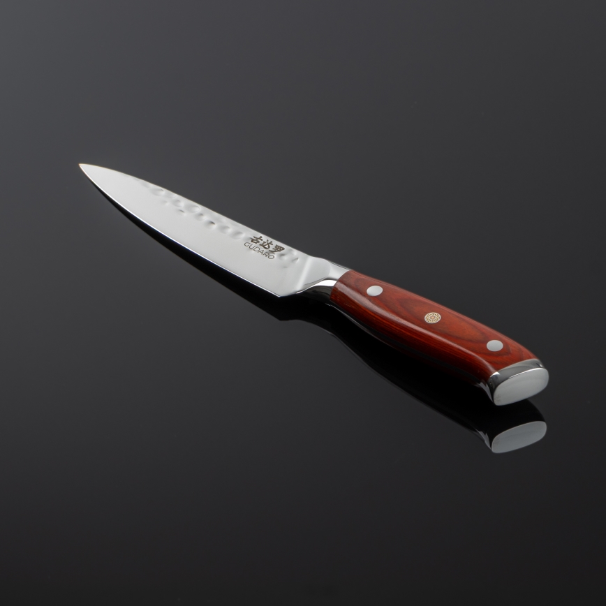 Gudaro - Faca de cozinha universal em aço damasco MIYABI 5, 67 camadas de aço, comprimento 12,5 cm