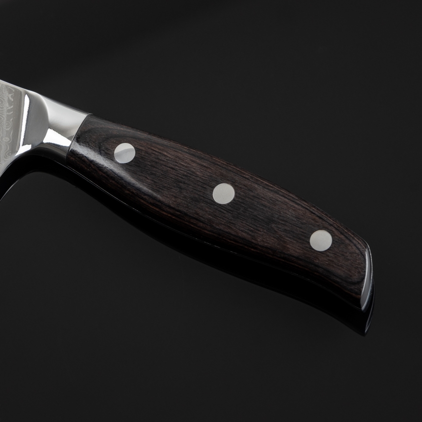 Gudaro - Faca Santoku de cozinha SHIRO 7, em aço damasco com 67 camadas, comprimento 17,5 cm