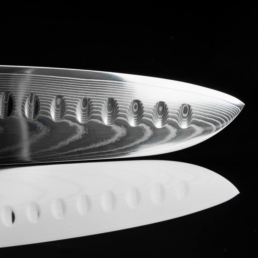 Gudaro - Faca Santoku FENG 7,5, em aço damasco de 67 camadas, comprimento 18 cm