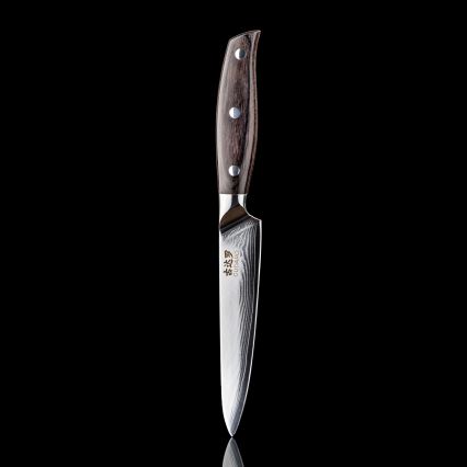Gudaro - Faca de cozinha universal SHIRO 5, em aço damasco com 67 camadas, comprimento 12,5 cm