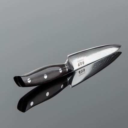 Gudaro - Faca de cozinha universal SHIRO 5, em aço damasco com 67 camadas, comprimento 12,5 cm