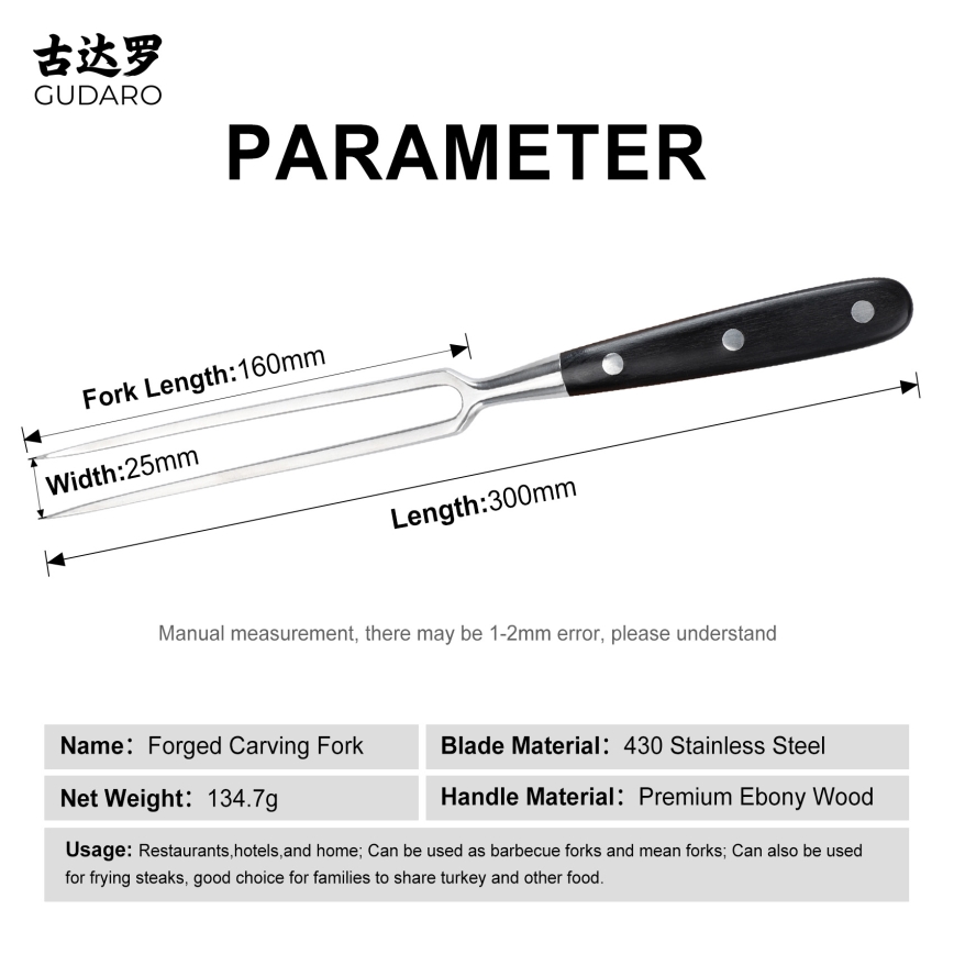 Gudaro - Garfo de cozinha MIYABI preto/pakka
