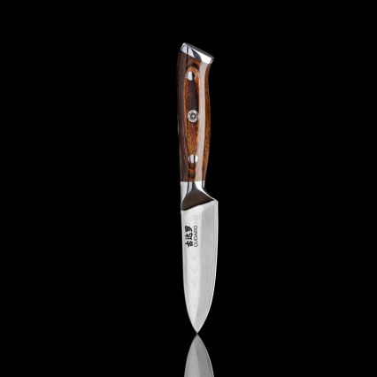 Gudaro - CONJUNTO 1x Faca de Chef em aço damasco FENG 8, 67 camadas de aço, comprimento 20 cm + 1x Faca Santoku em aço damasco FENG 7,5, 67 camadas de aço, comprimento 18 cm + 1x GRÁTIS Faca de cozinha em aço damasco FENG 3,5, 67 camadas de aço, c