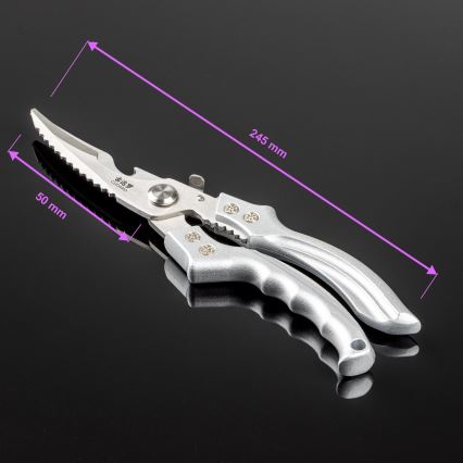 Gudaro - Tesoura para aves NOBURU 24,5 cm prateada