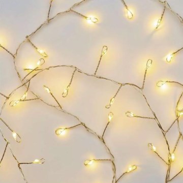 Guirlanda de 100 LEDs/3xAA 2,7 m branco quente