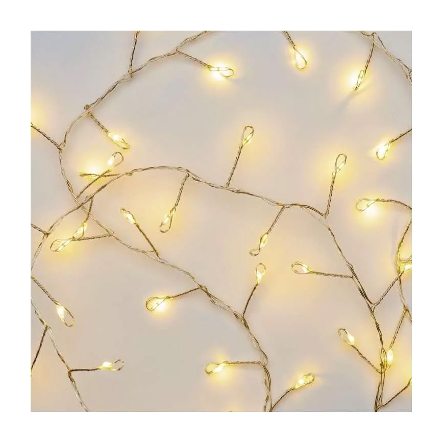 Guirlanda de 100 LEDs/3xAA 2,7 m branco quente