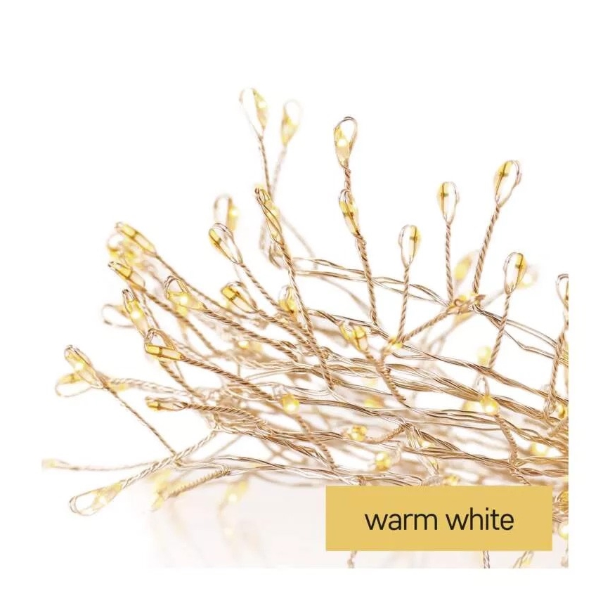 Guirlanda de 100 LEDs/3xAA 2,7 m branco quente