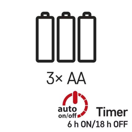 Guirlanda de 100 LEDs/3xAA 2,7 m branco quente