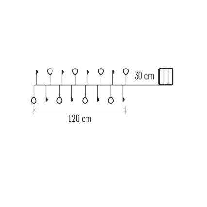 Guirlanda de LED 40xLED/3xAA 1,5 m branco quente